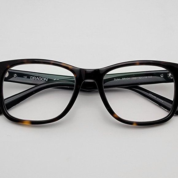 *SOLD* Dragon Dylan DR134 206 Dark Tortoise Square Eyeglasses Frame 52-18-140 - Picture 11 of 13